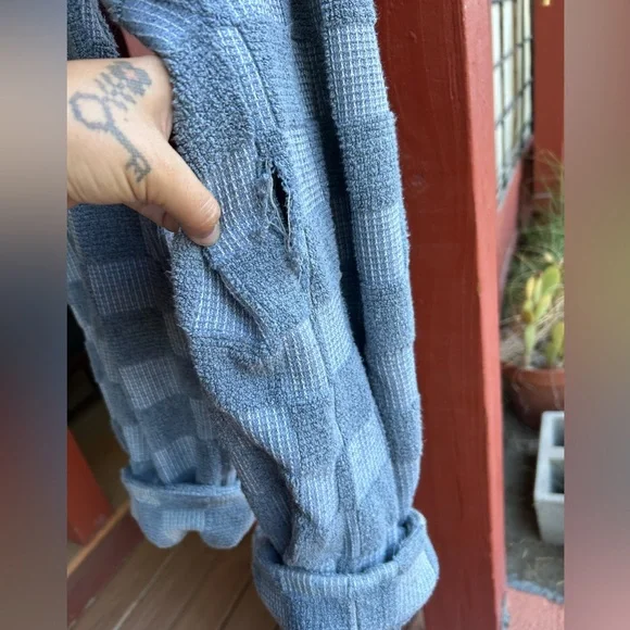 Seea Upcycled denim Keiko Checkered Pants - Picture 3 of 9